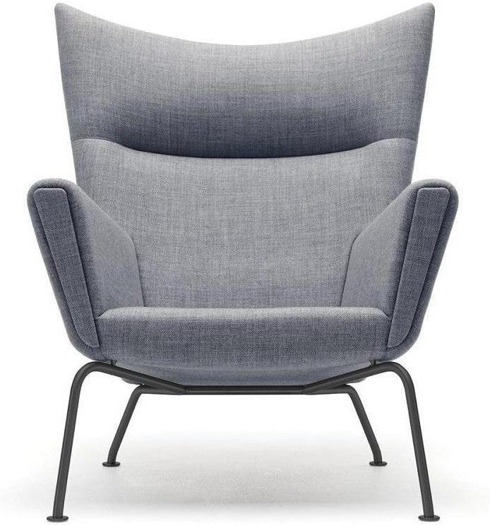 Carl Hansen CH445 Fotela, czarna stal /jasnoszary tkanina