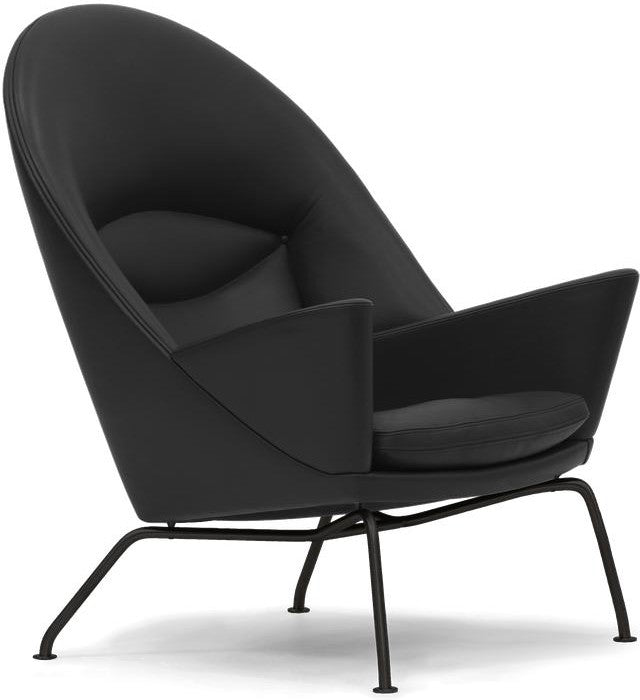 Carl Hansen CH468 Oculus krzesło, czarna stal/czarna skóra