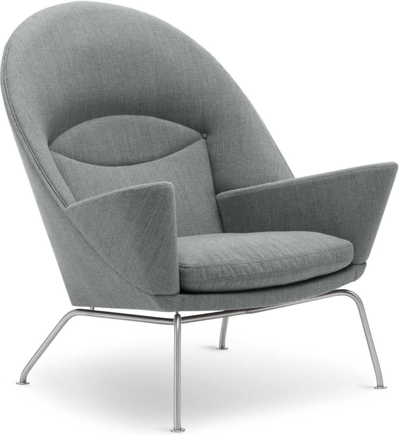 Carl Hansen Ch468 Oculus Chair, Steel/Light Gray Fabric