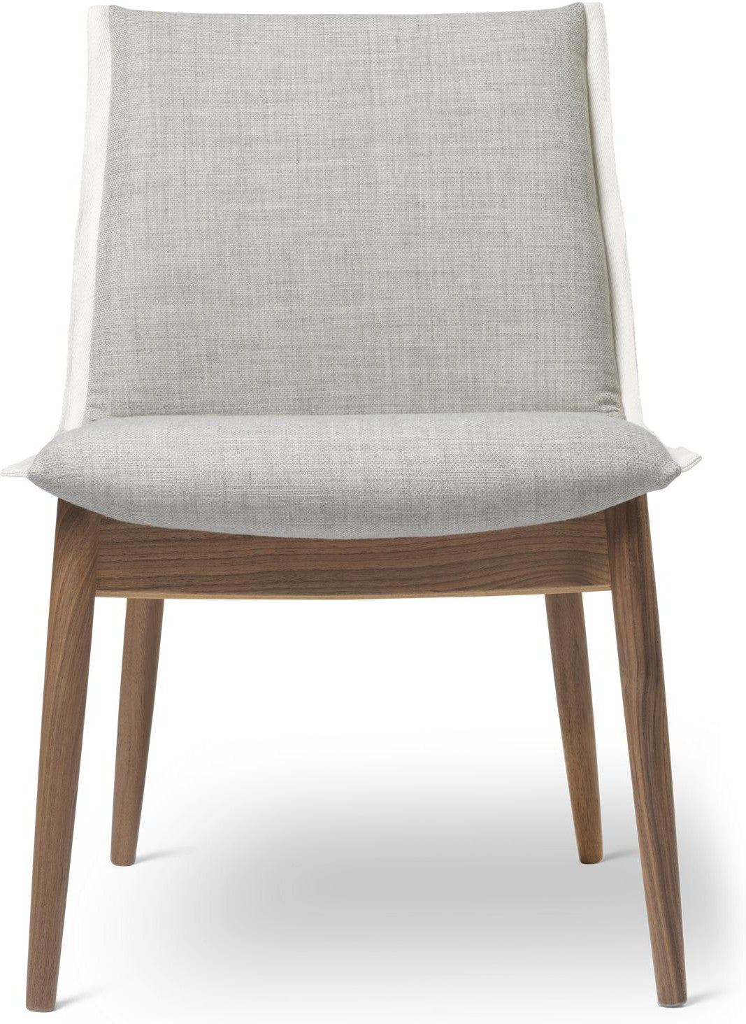 Carl Hansen E004 Objęci krzesło, naoliwiony orzech, szary tkanina