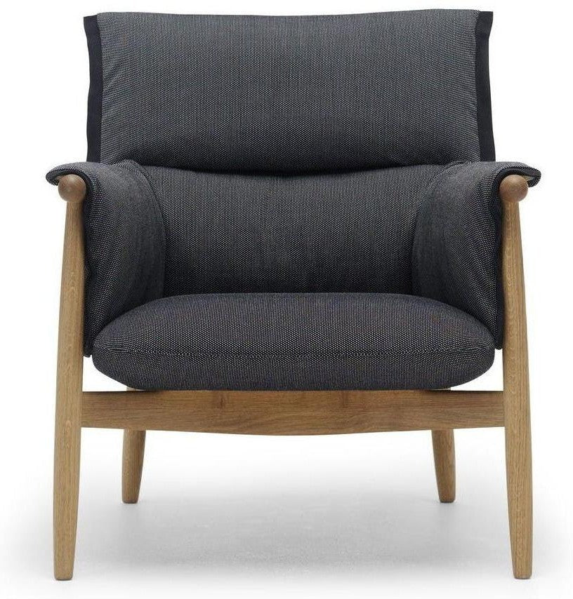 Carl Hansen E015 Embrace Lounge Chair, Oiled Oak/Dark Gray Fabric