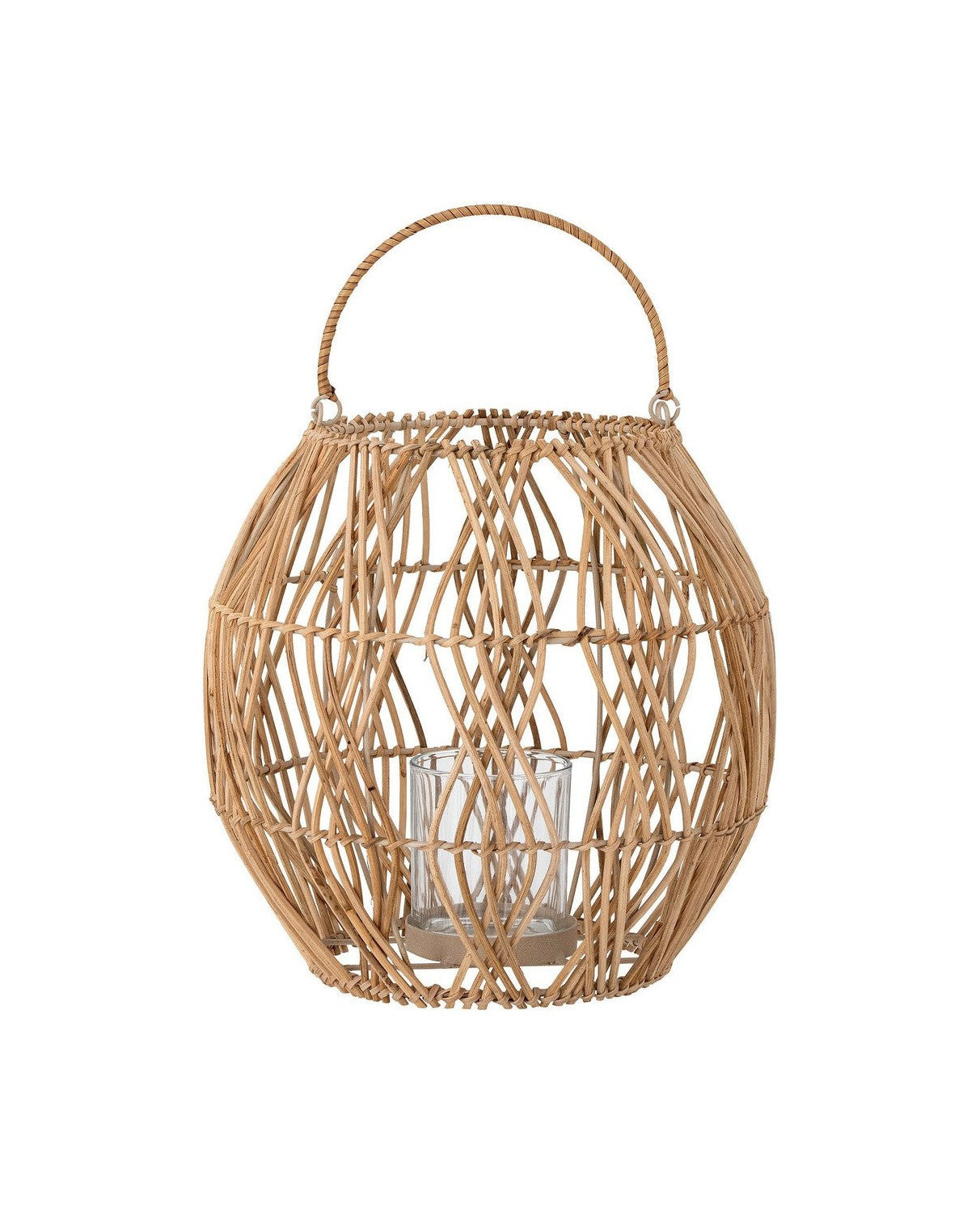 Creative Collection Maiga Lantern w/Glass, Nature, Rattan