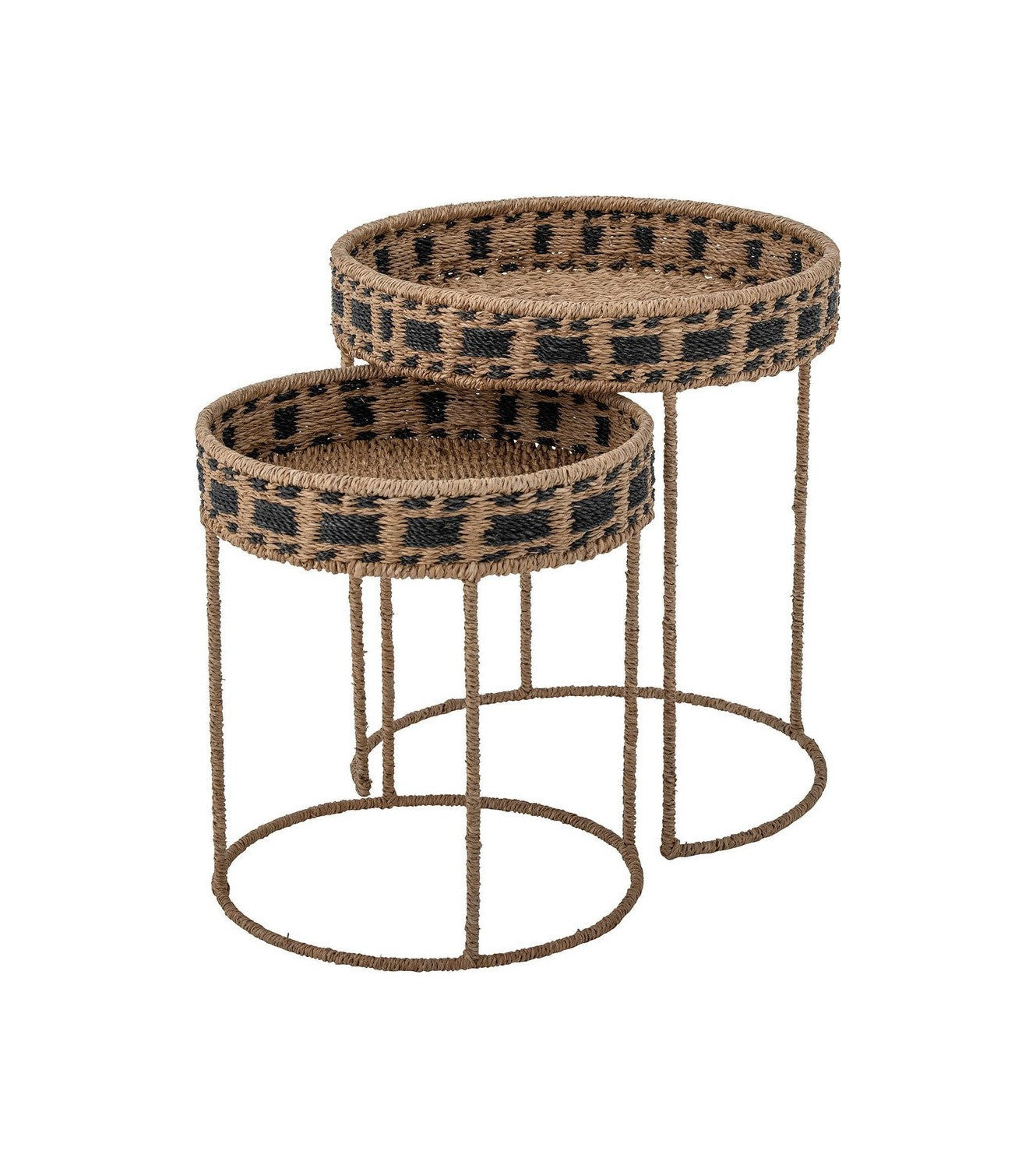 Kreatywna kolekcja Nore Tray Table, Brown, Bankuan Grass