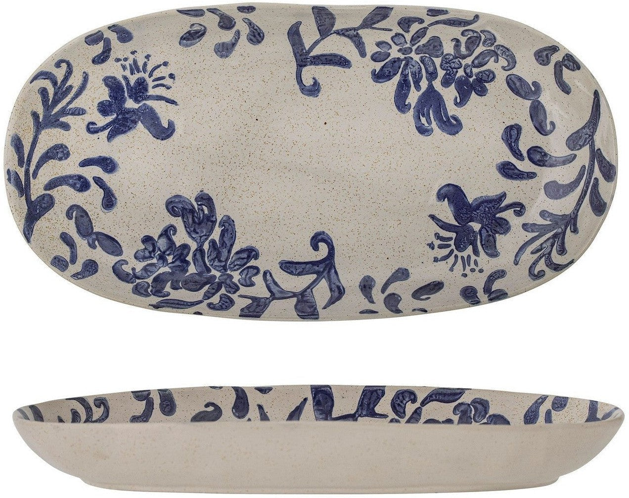 [product_category]-Creative Collection Petunia Serving Plate, Blue, Stoneware-Creative Collection-5711173280780-82055065-BLO-1