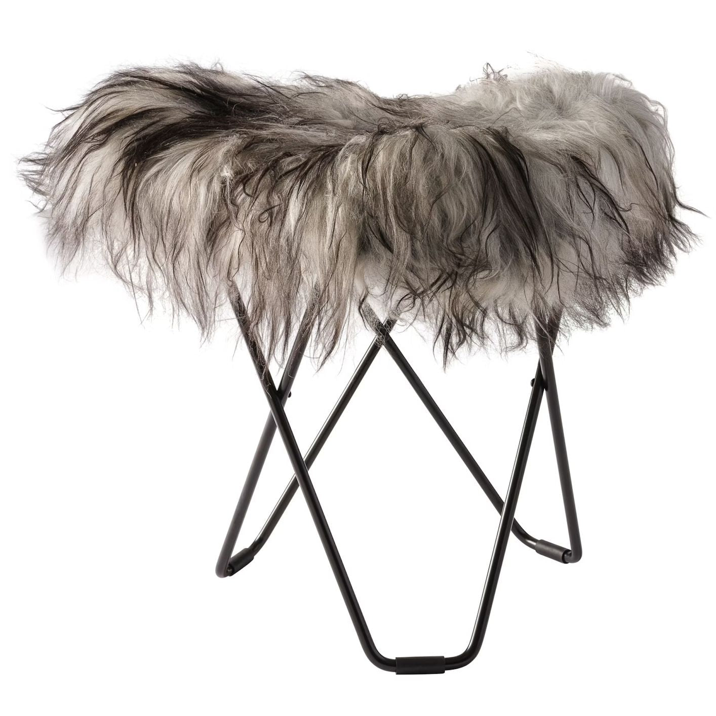 Cuero Islandia Flying Goose Stool, Wild Grey/Black