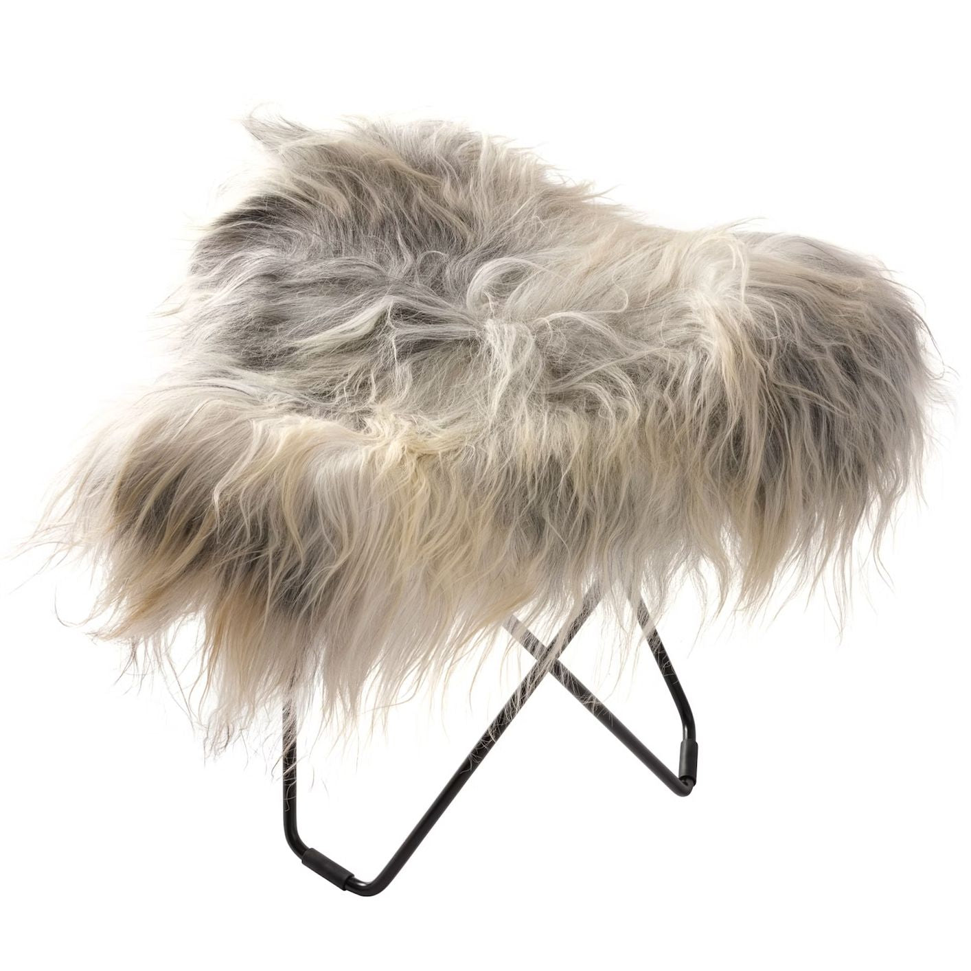 Cuero Islandia Flying Goose Stool, Wild Grey/Black