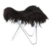 Cuero Iceland Flying Goose Stool, Wild Black/Chrome