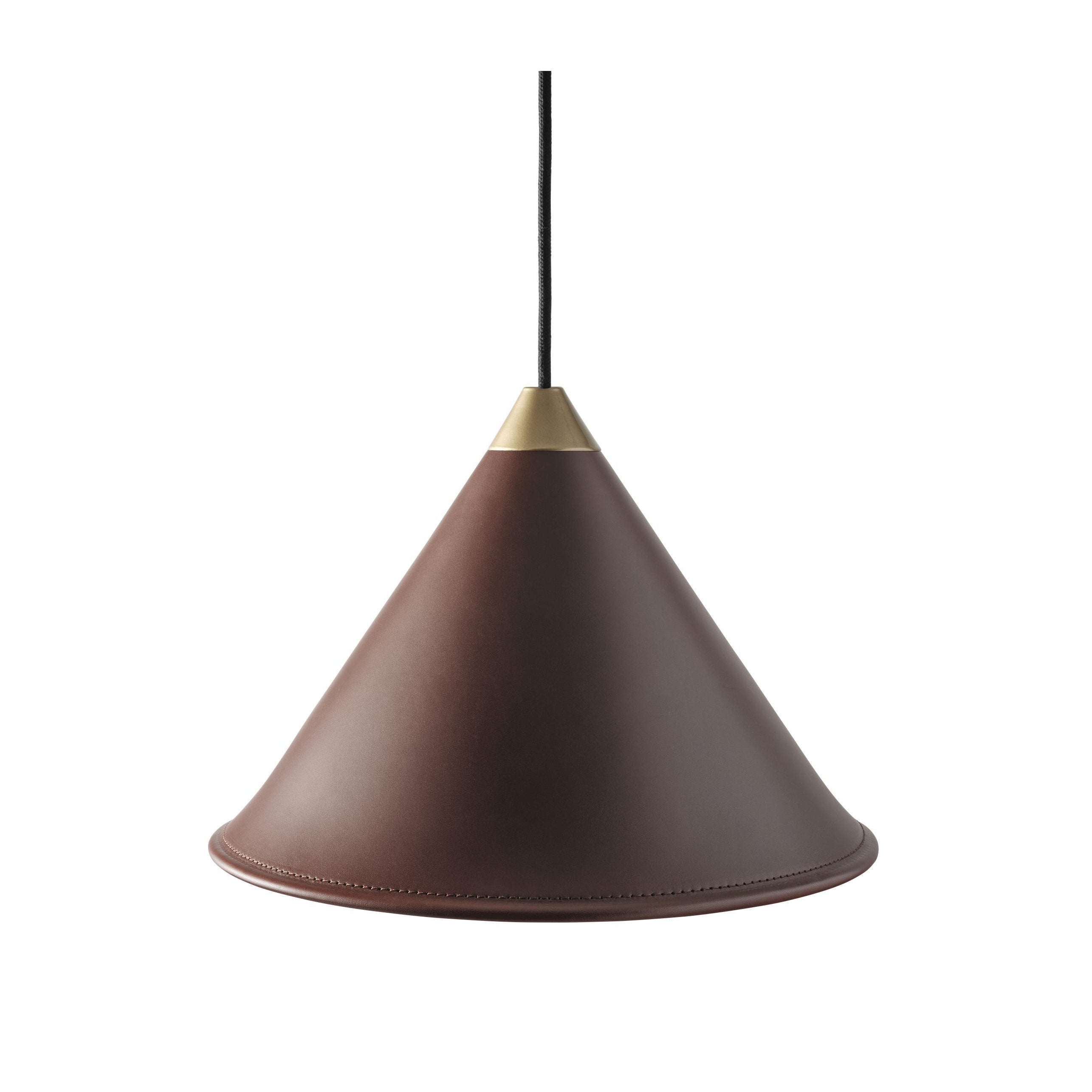 [product_category]-Cuero Namibia Pendant ø 25 Cm, Chocolate/Brass With Black Cable-Cuero-7340172636090-1500431-CUE-1