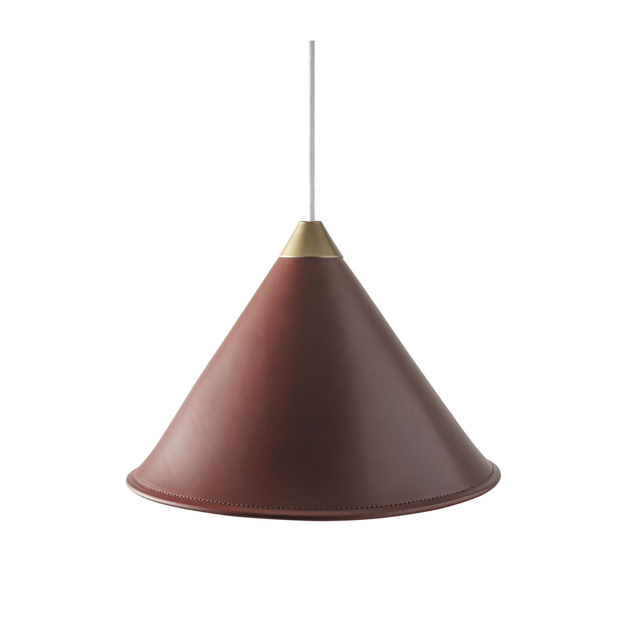 [product_category]-Cuero Namibia Pendant ø 25 Cm, Oak Brown/Brass With White Cable-Cuero-7340172635857-1500630-CUE-1