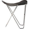 Cuero Pampa Flying Goose Stool, Czarny/Chrom