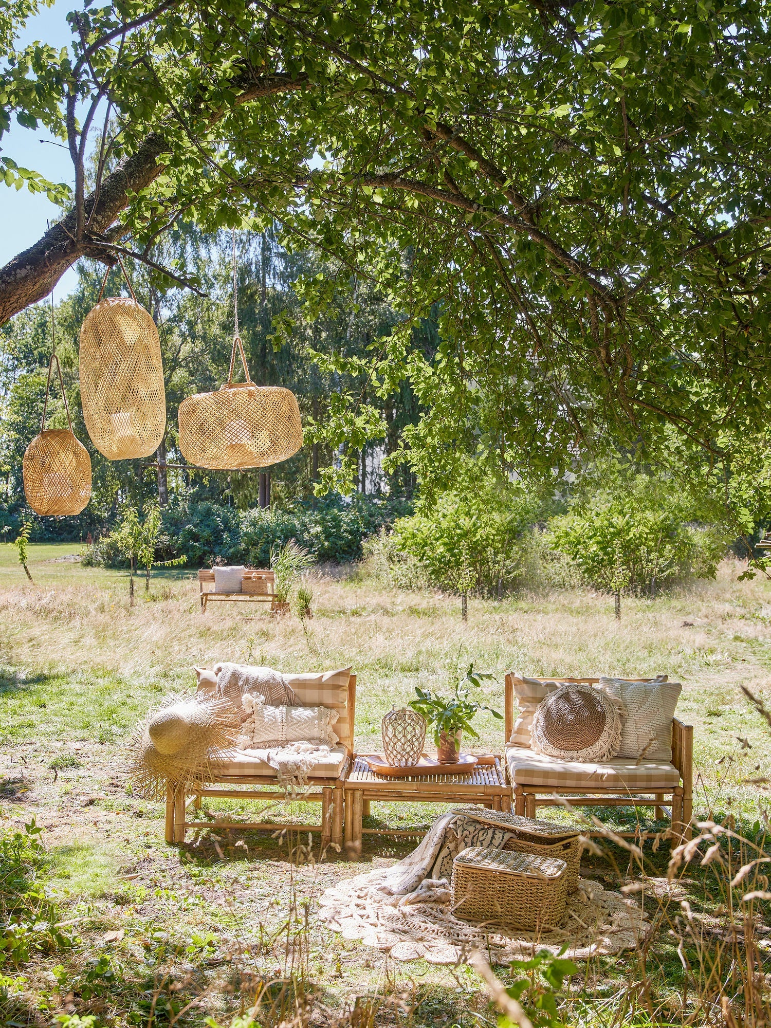 Bloomingville Korfu moduł Pouf, natura, bambus