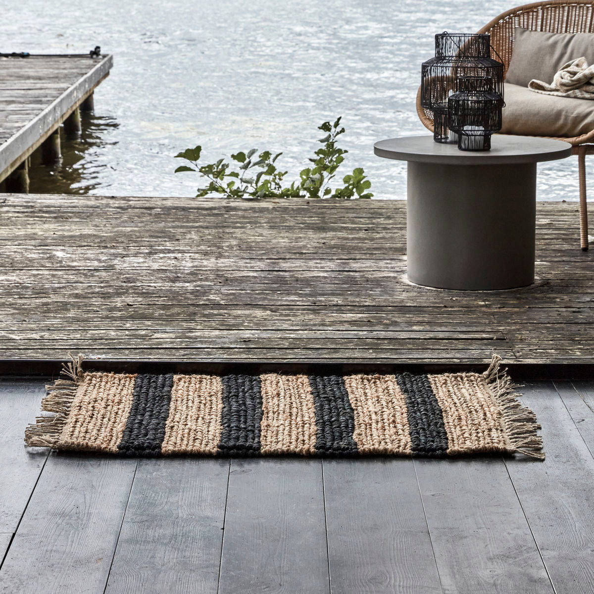 House Doctor Rug, HDRimi, Nature/Black