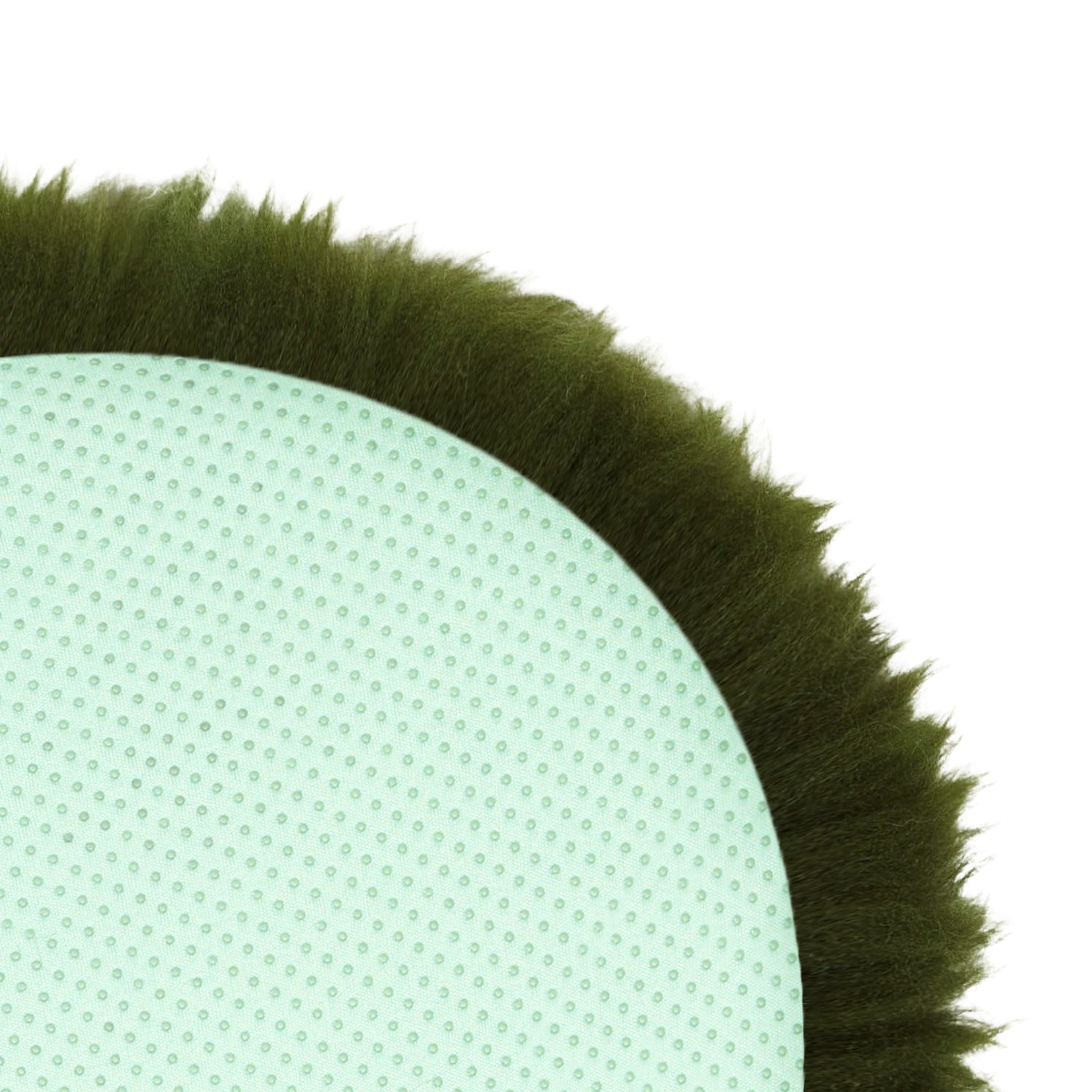 Green genuine sheepskin chair pad | Round