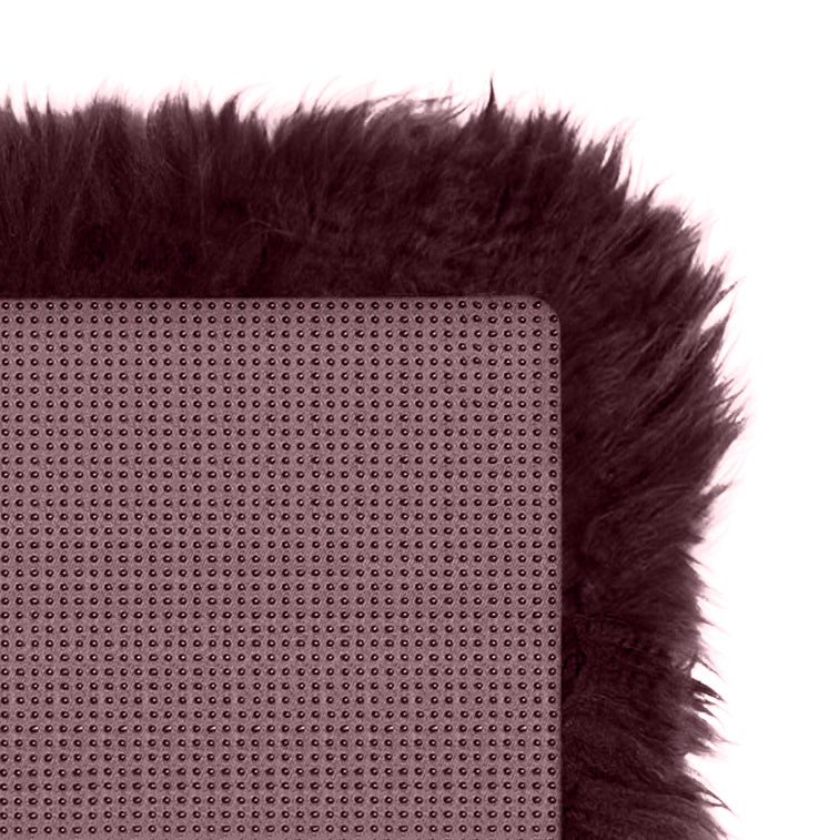 Plum purple genuine sheepskin chair pad | Square