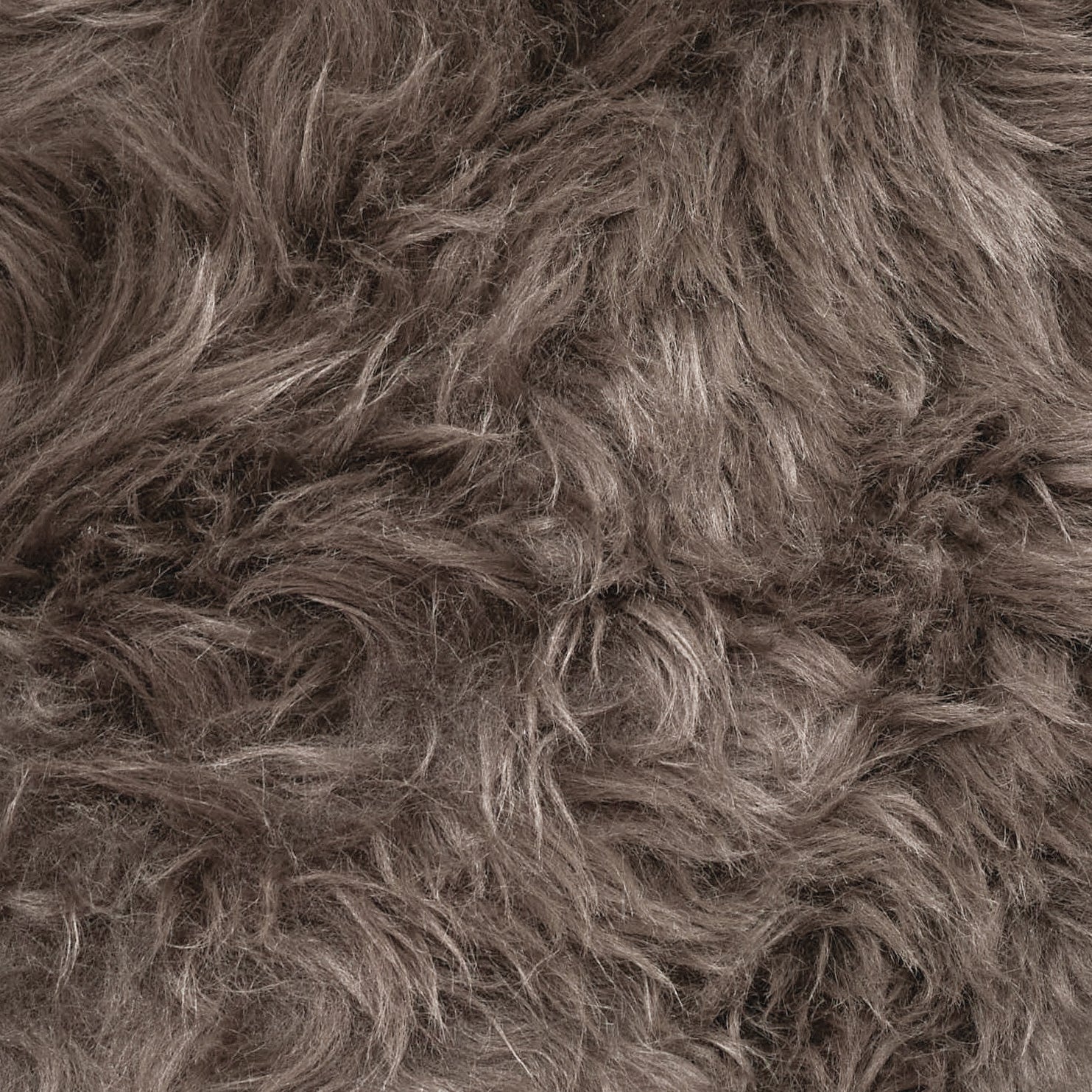 Taupe brown genuine sheepskin chair pad | Round