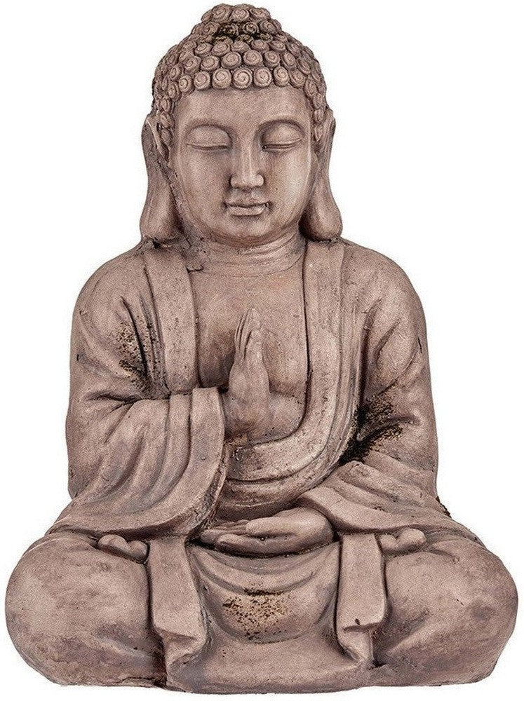 Dekoracyjna postać ogrodowa Buddha Grey Polyresin (23,5 x 49 x 36 cm)