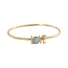 Design Letters Great Love Bangle 18k Gold Plated, Aquamarine Blue