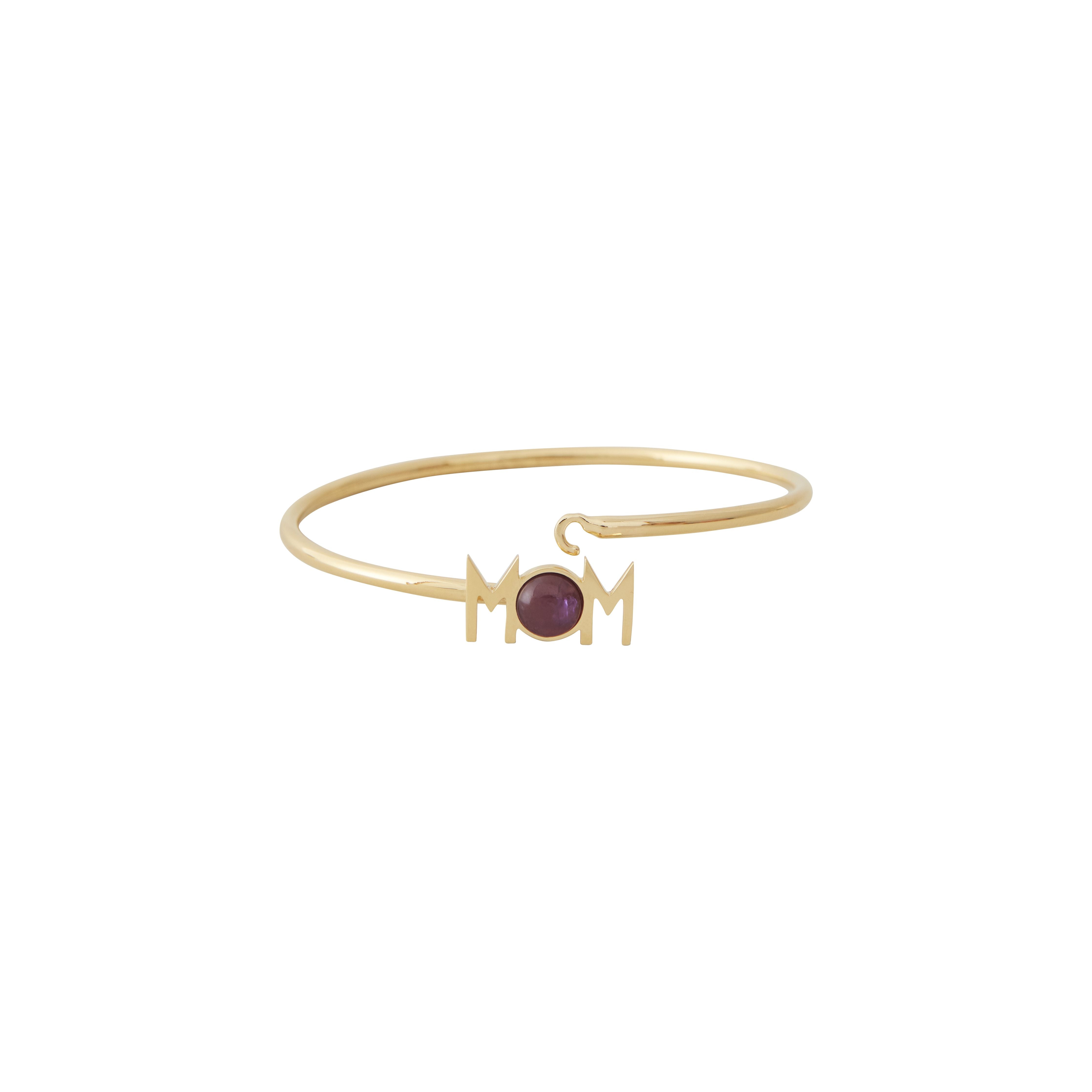 [product_category]-Design Letters Great Mom Bangle 18k Gold Plated, Amethyst Violet-Design Letters-5710498190637-90502005AMETHYST-DES-2