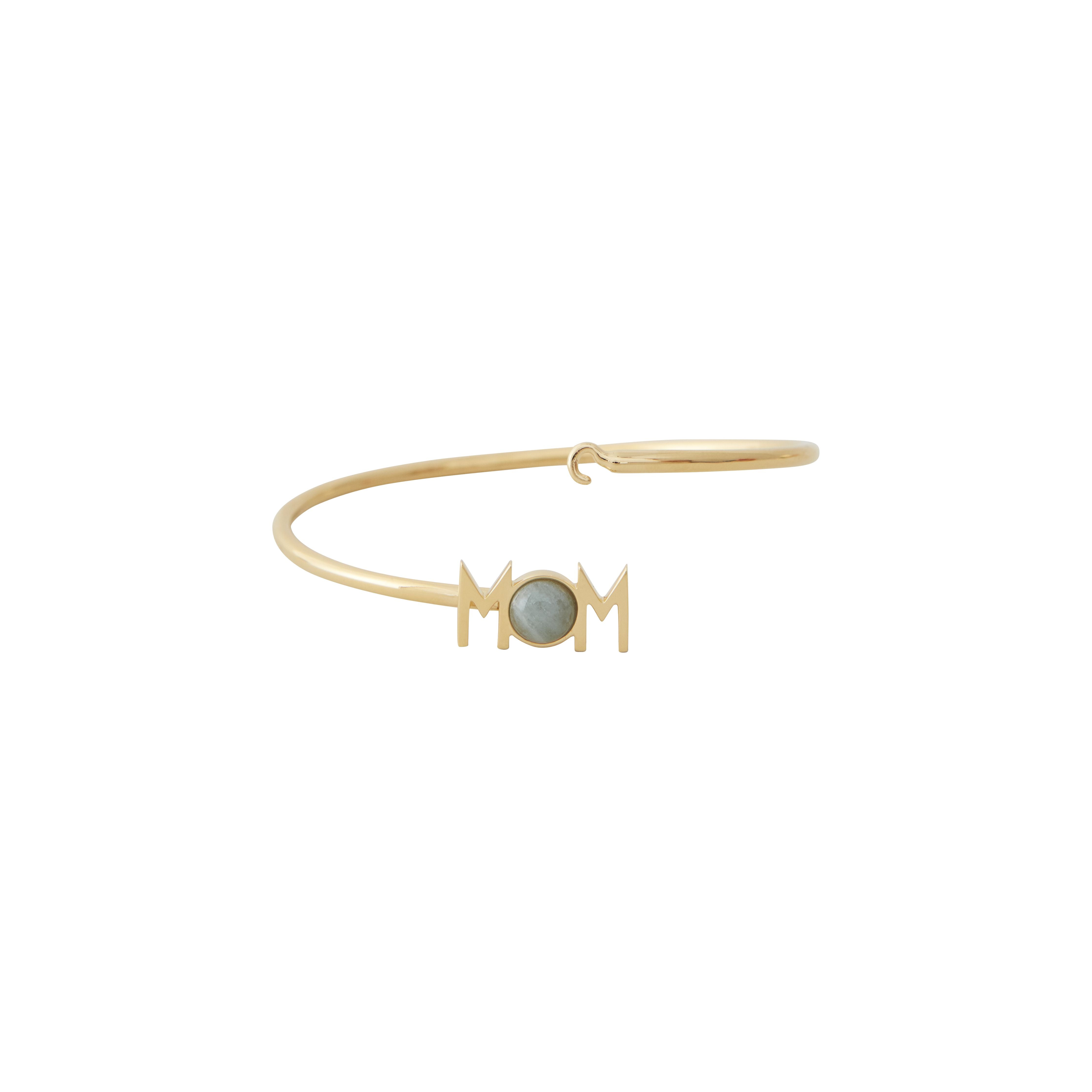 [product_category]-Design Letters Great Mom Bangle 18k Gold Plated, Aquamarine Blue-Design Letters-5710498190644-90502005AQUAMARINE-DES-2