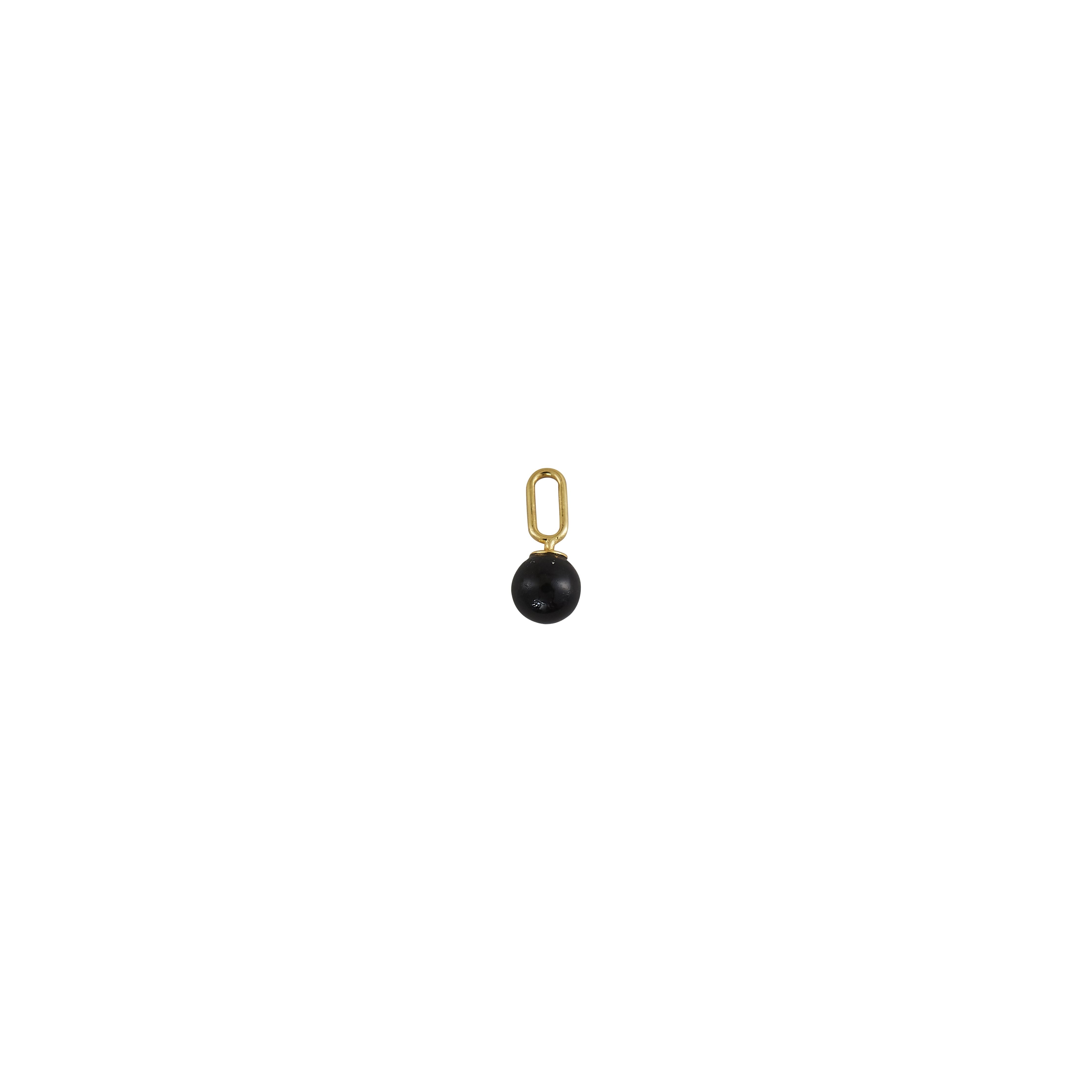 [product_category]-Design Letters Stone Drop Pendant 5mm 18k Gold Plated Silver, Black Agate-Design Letters-5710498190408-90302023BLACKAGATE-DES-1