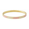 Projektowe litery w paski Bransoletka Bransoletka Brass Gold Platted, Pink/White