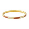 Projektowe litery w paski Bransoletka Bransoletka Brass Gold Platted, Red/White