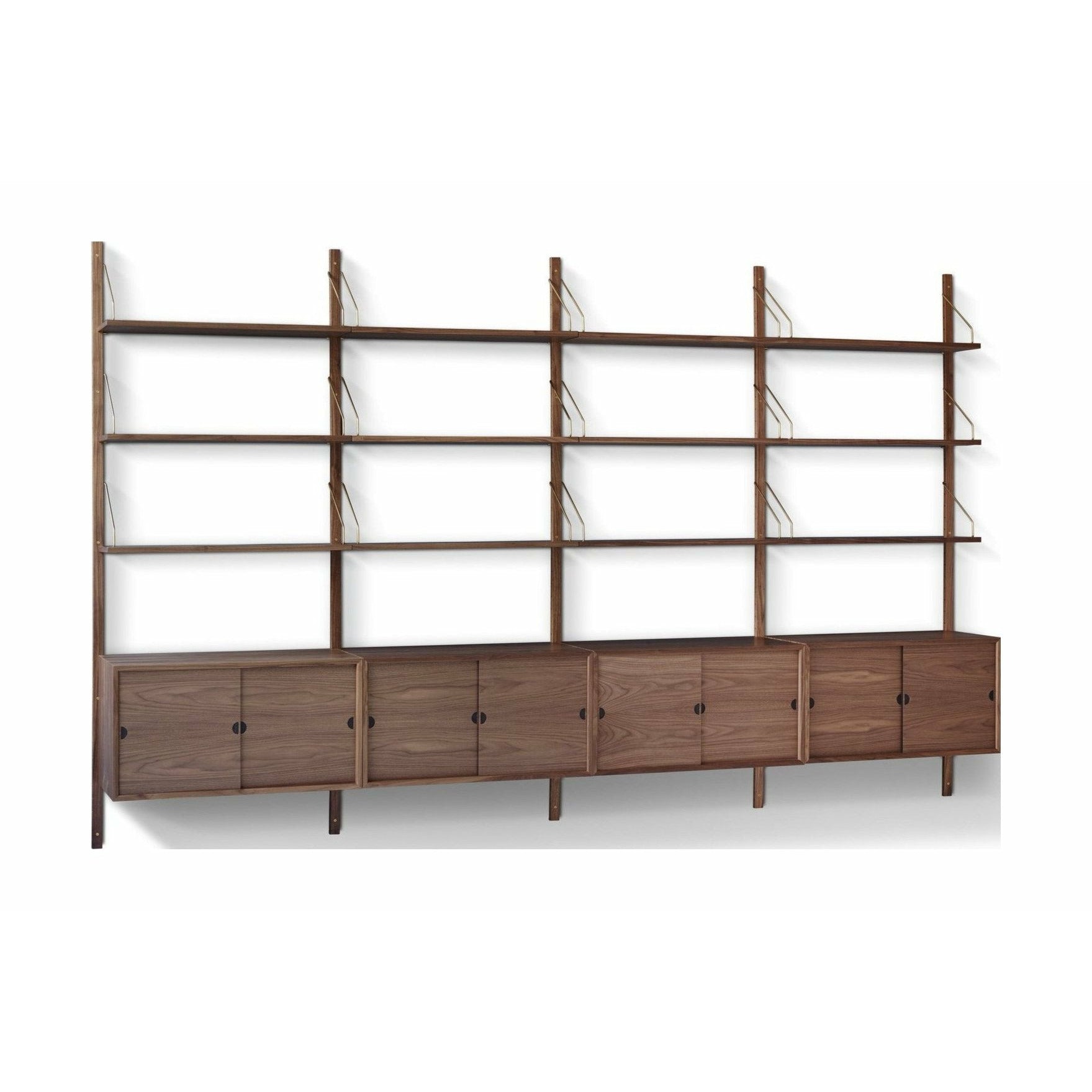 DK3 Royal System Shelf Walnut Ooliwiony/mosiądz, 30x323x213 cm