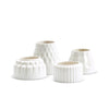 Dottir Alba Flock Flock 4 Candle Holder, White