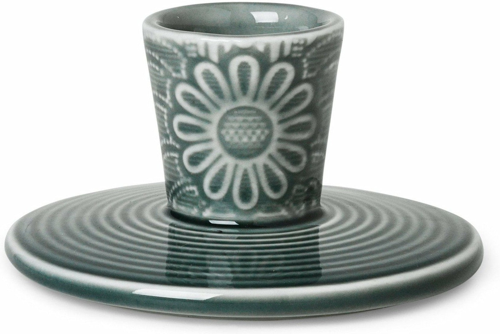 Dottir Pipanella Lines Flower Candle Holder Dark, 8 cm