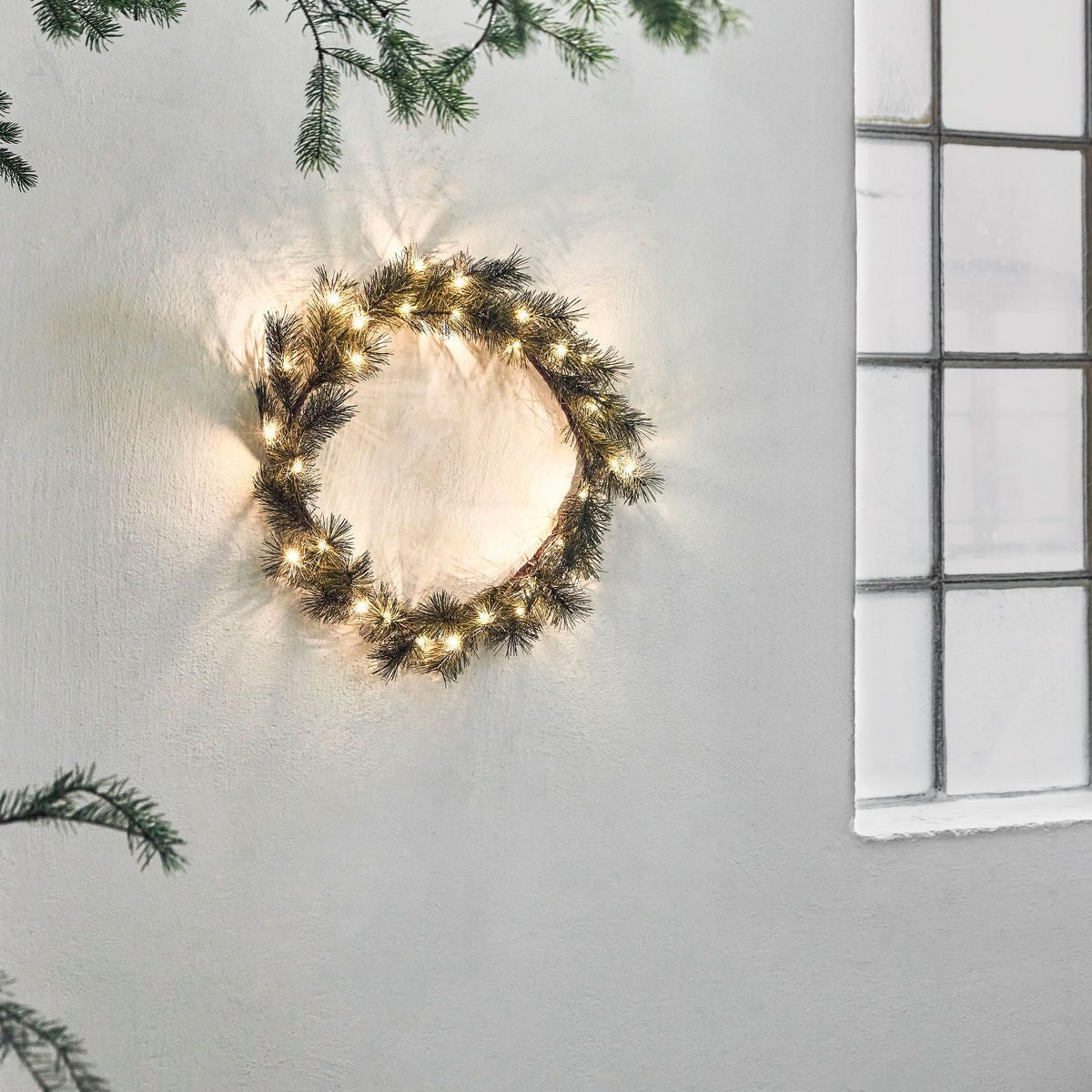 House Doctor Wreath w. LED, HDPeuce, Nature