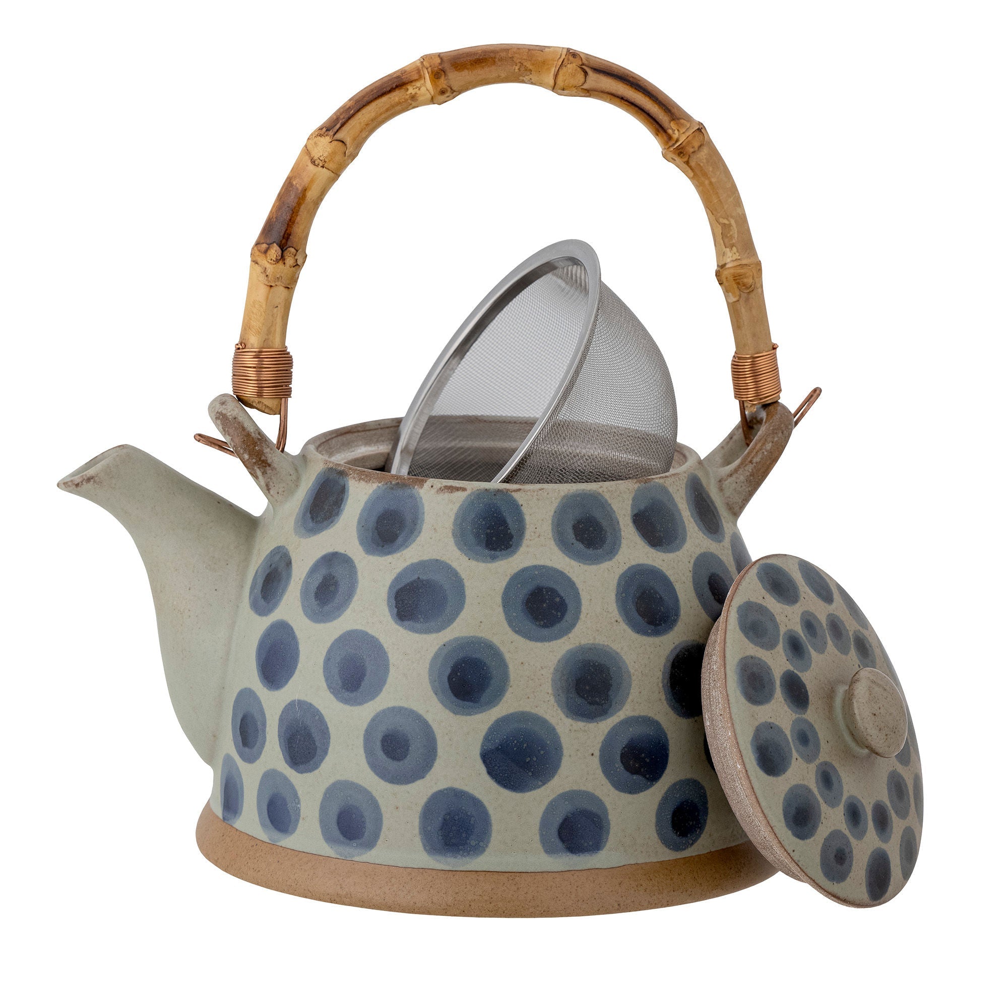 Bloomingville Tinni Teapot, niebieski, kamionkowy