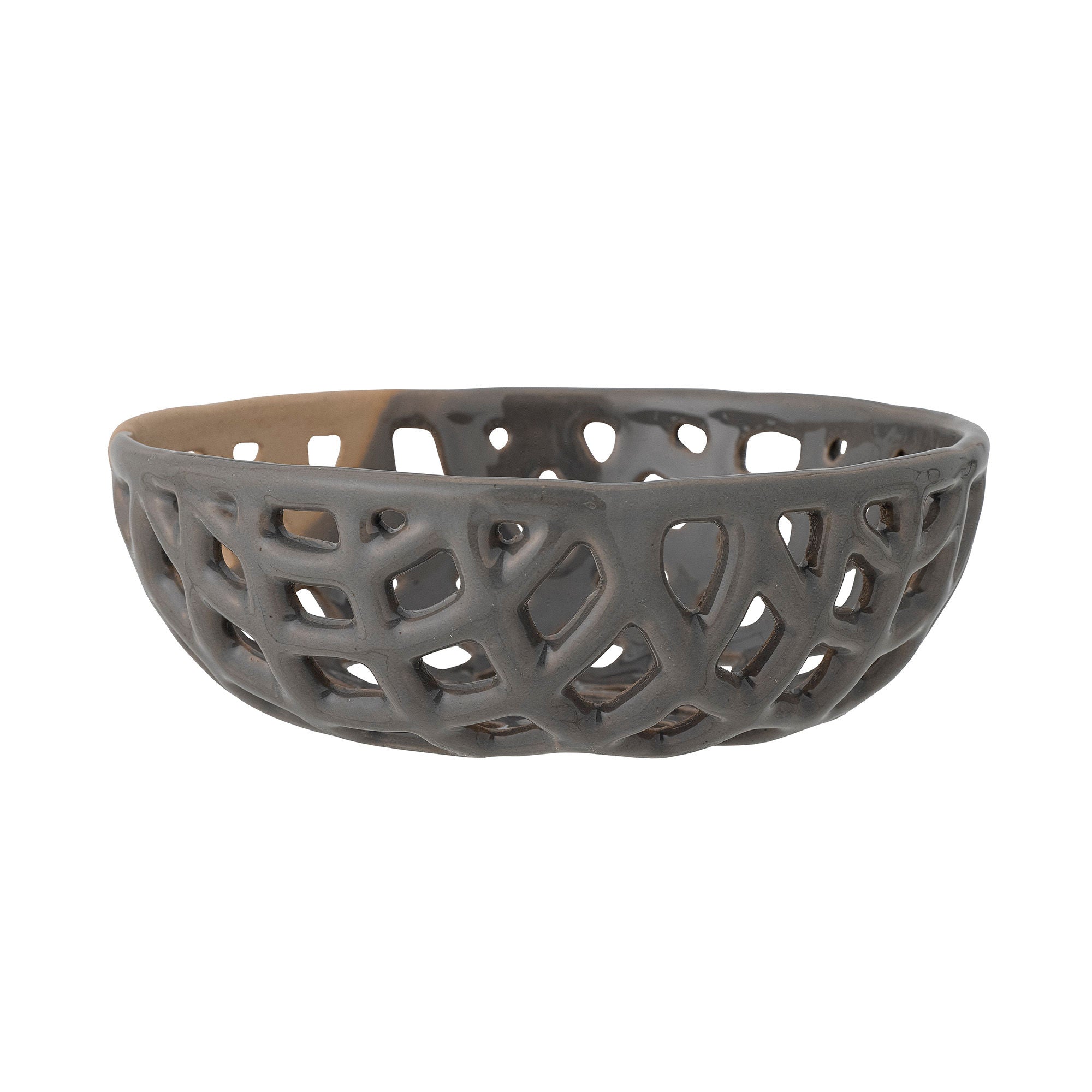 Bloomingville Electra Deco Bowl, Grey, Stoneware