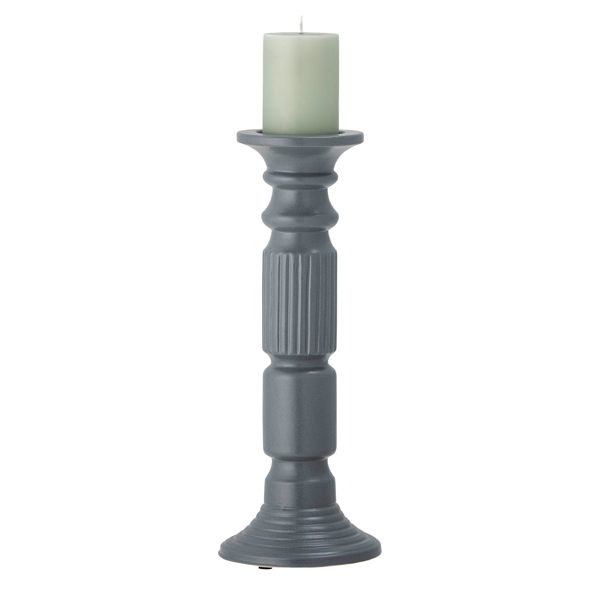 Bloomingville Millas Candle Holder, Gray, Ceramic