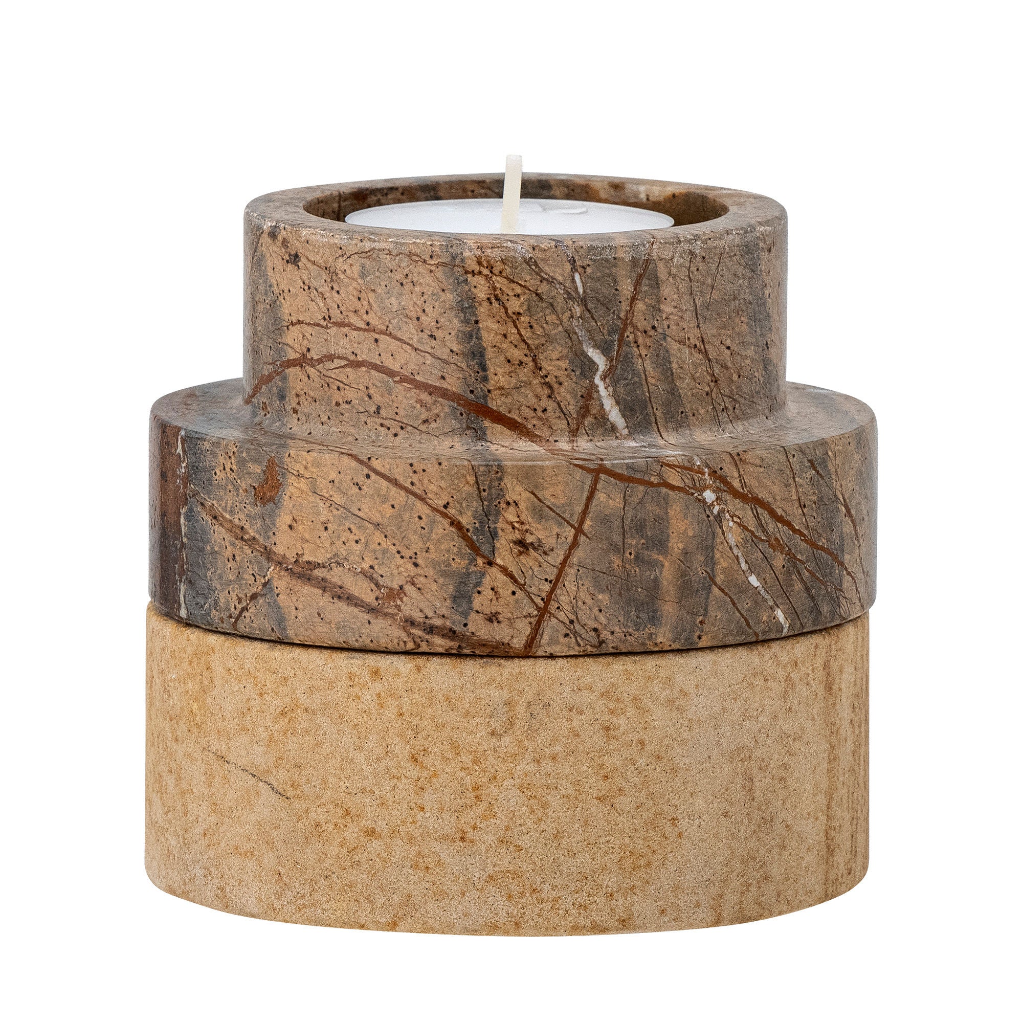 Bloomingville Dalin Eotive & Candle Holder, Brown, Sandstone