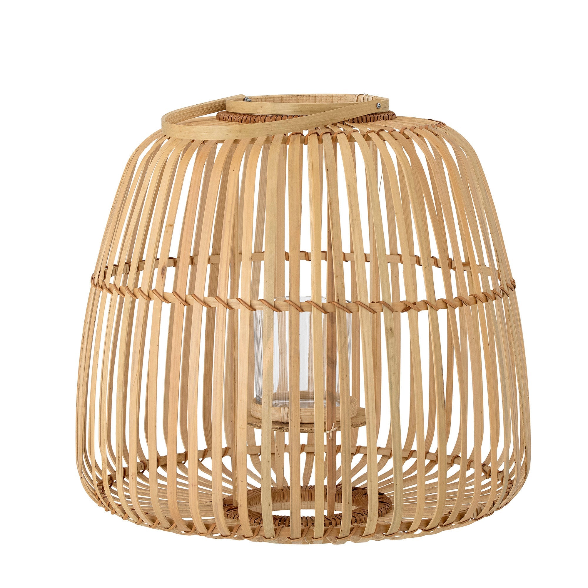 Bloomingville Lalla Lantern w/szkło, natura, bambus