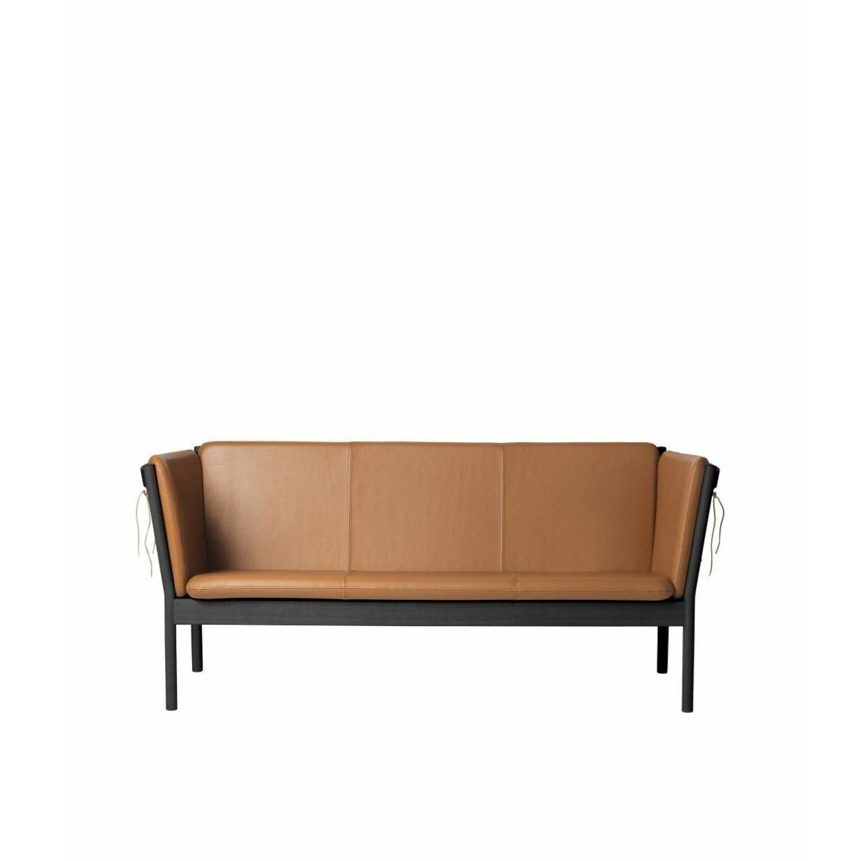 FDB Møbler J149 Three -Seater Sofa, czarny/koniak