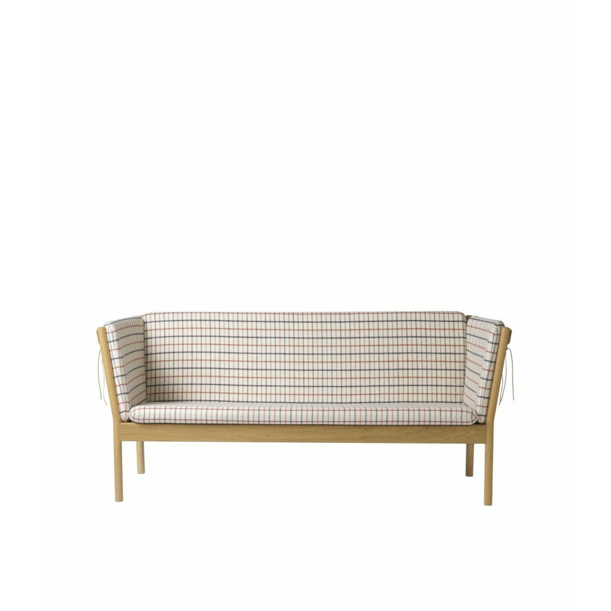 FDB Møbler J149 TRZYCH SEATER SOFA, Natural/Red Checkered