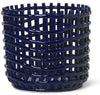 Ferm Living Ceramic Basket duży niebieski