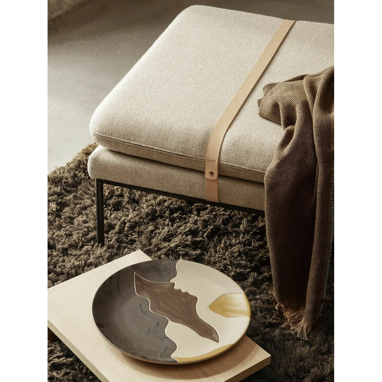 Ferm Living Meadow High Pile Rug Large, Tapenade