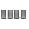 Ferm Living Ripple Glasses Grey Smoked, 4 Pcs.