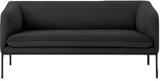 Ferm Living Turn Sofa 2 bawełniana, solidna ciemnoszata