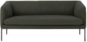 Ferm Living Turn Sofa 2 wełna, solidna ciemnozielona