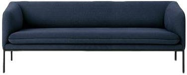 Ferm Living Turn Sofa 3 Cotton, Solid Blue