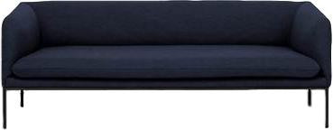 Ferm Living Turn Sofa 3 Fiord, Solid Dark Blue