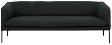 Ferm Living Turn sofa 3 fiord, solidne ciemnozielone