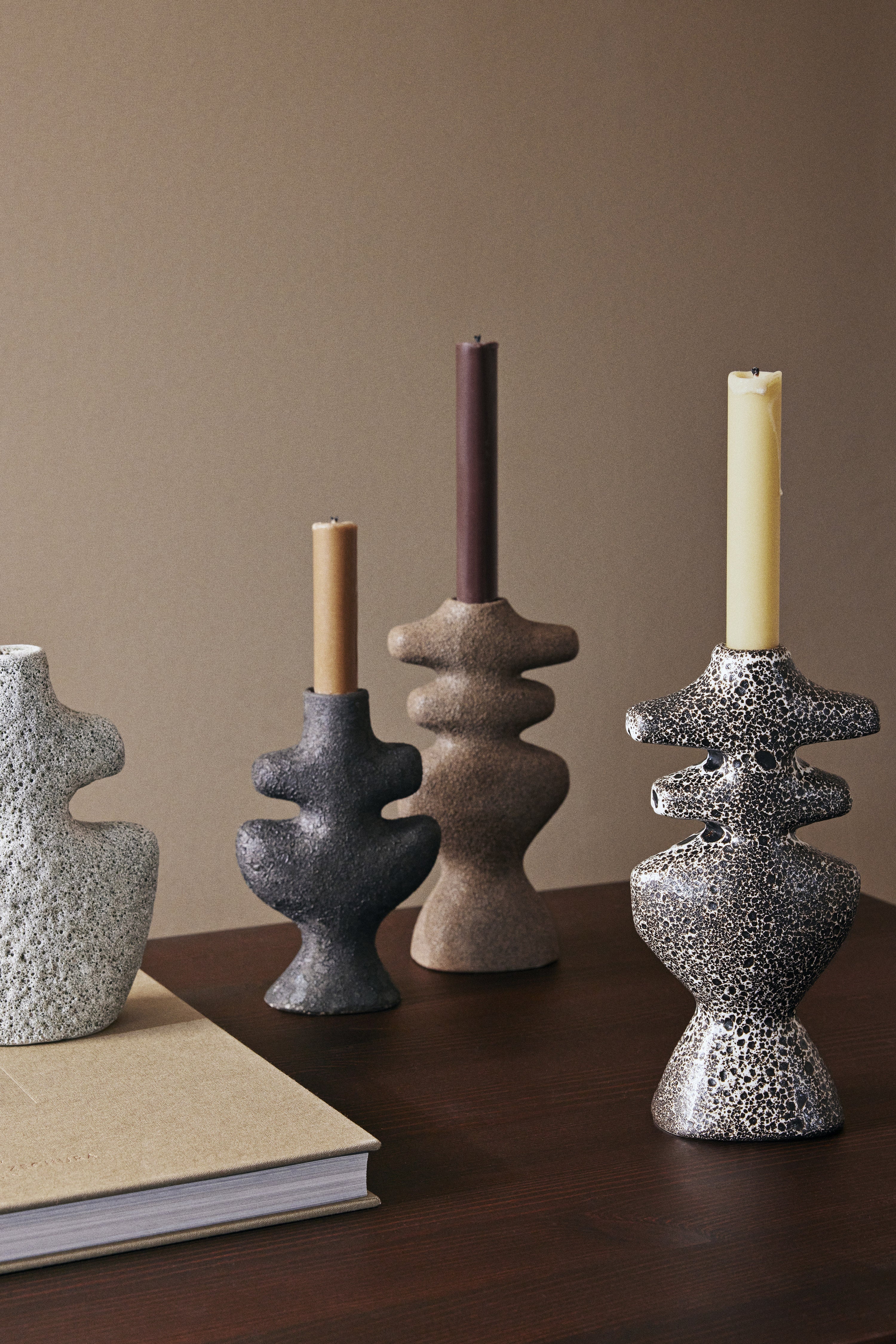 [product_category]-Ferm Living Yara Candle Holder Medium, Grey Pumice-Ferm Living-5704723311546-1104268188-FER-3