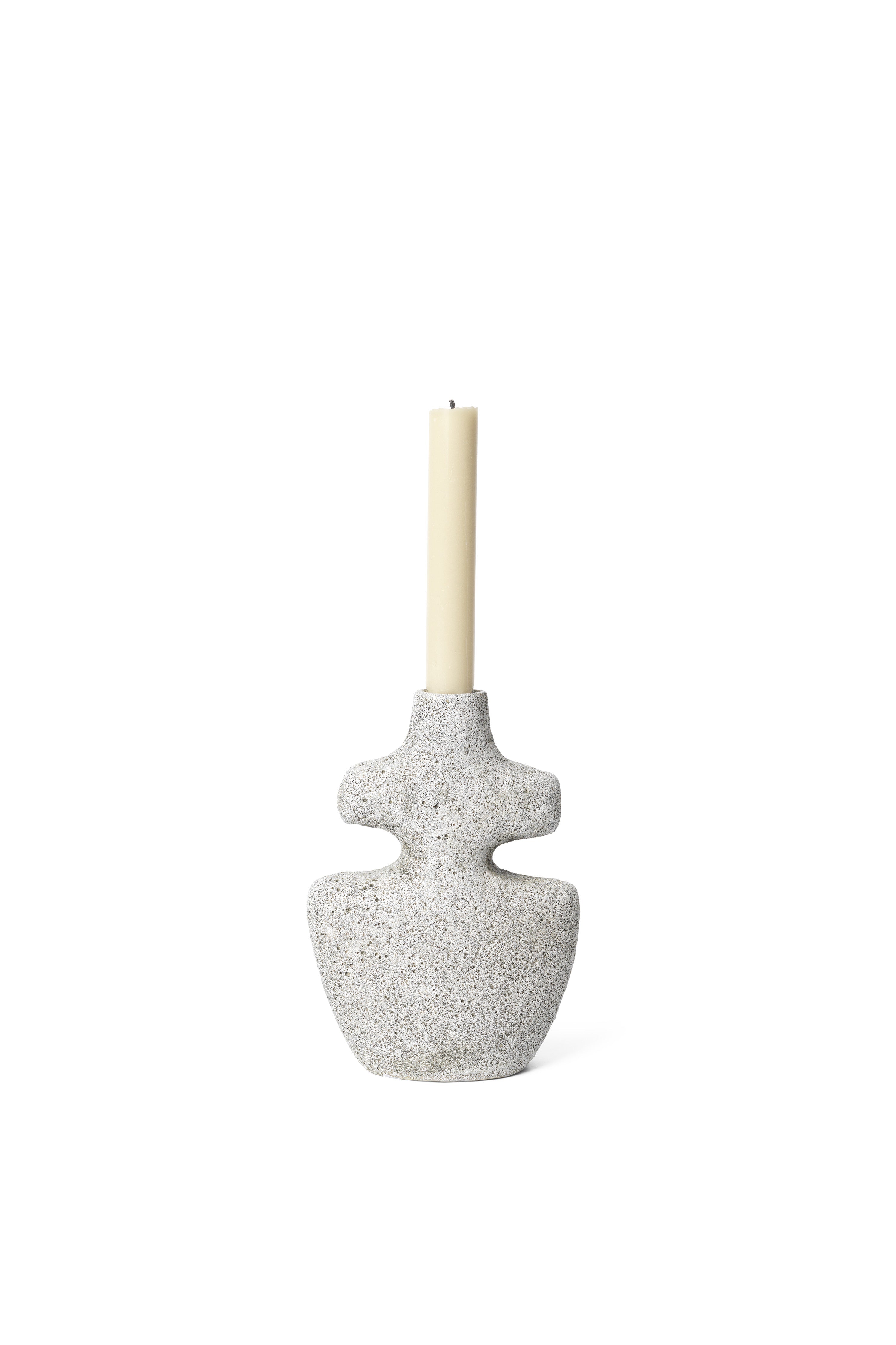 Ferm Living Yara Candle Holder Medium, Szare Pumysz