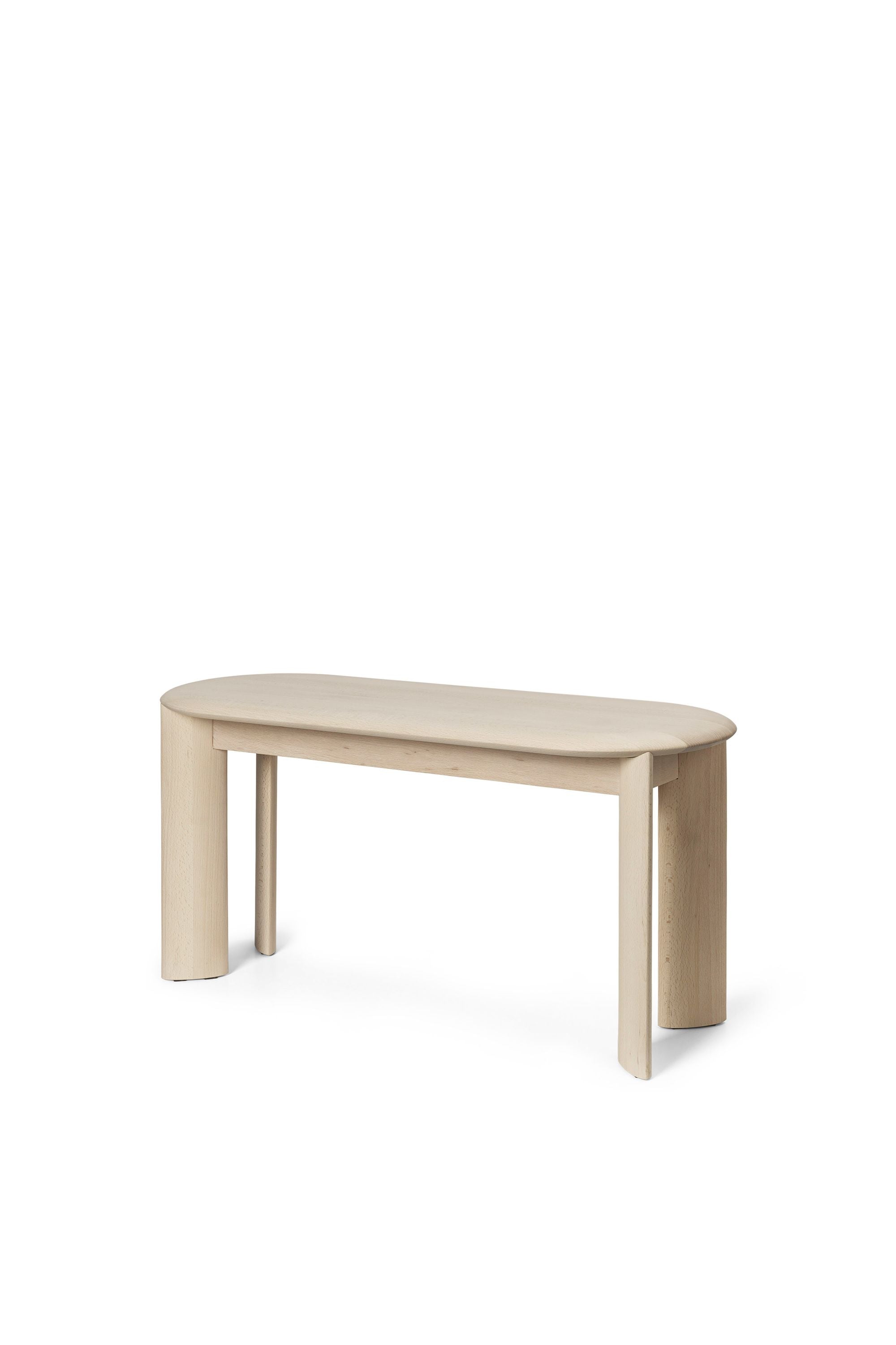 Ferm Living Bevel Bench, biały naoliwiony buk