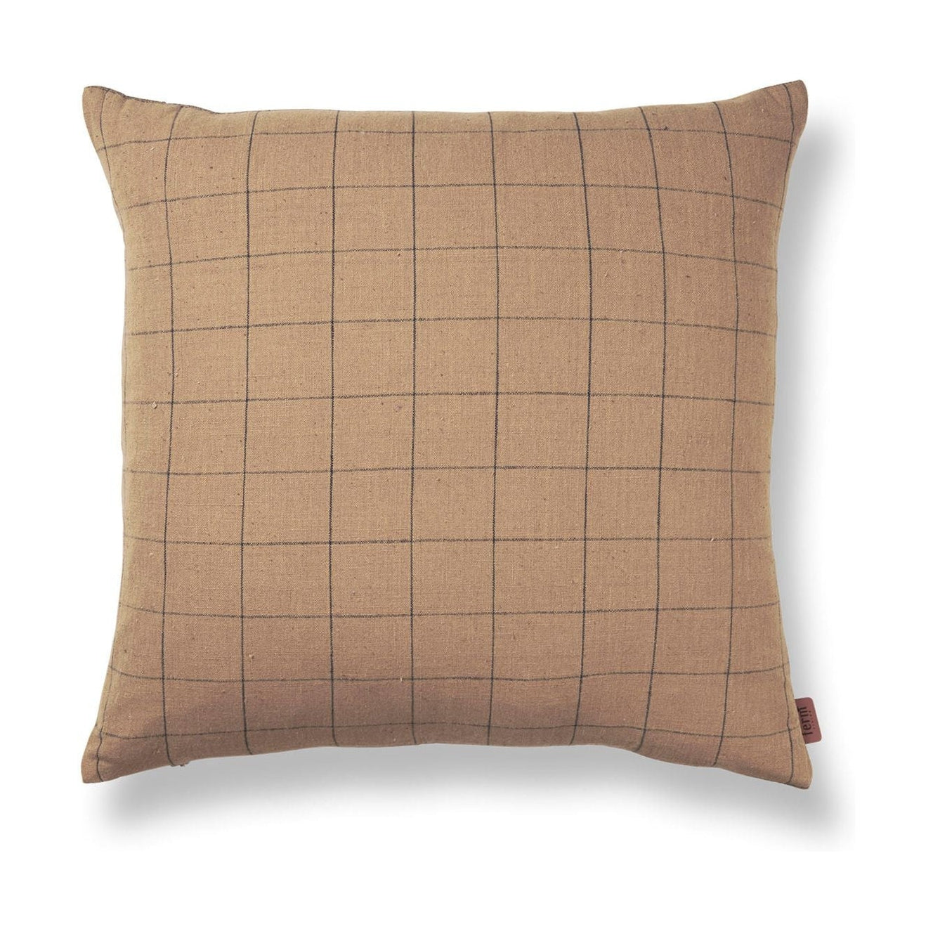 Ferm Living Brown Cotton Cushion, Grid