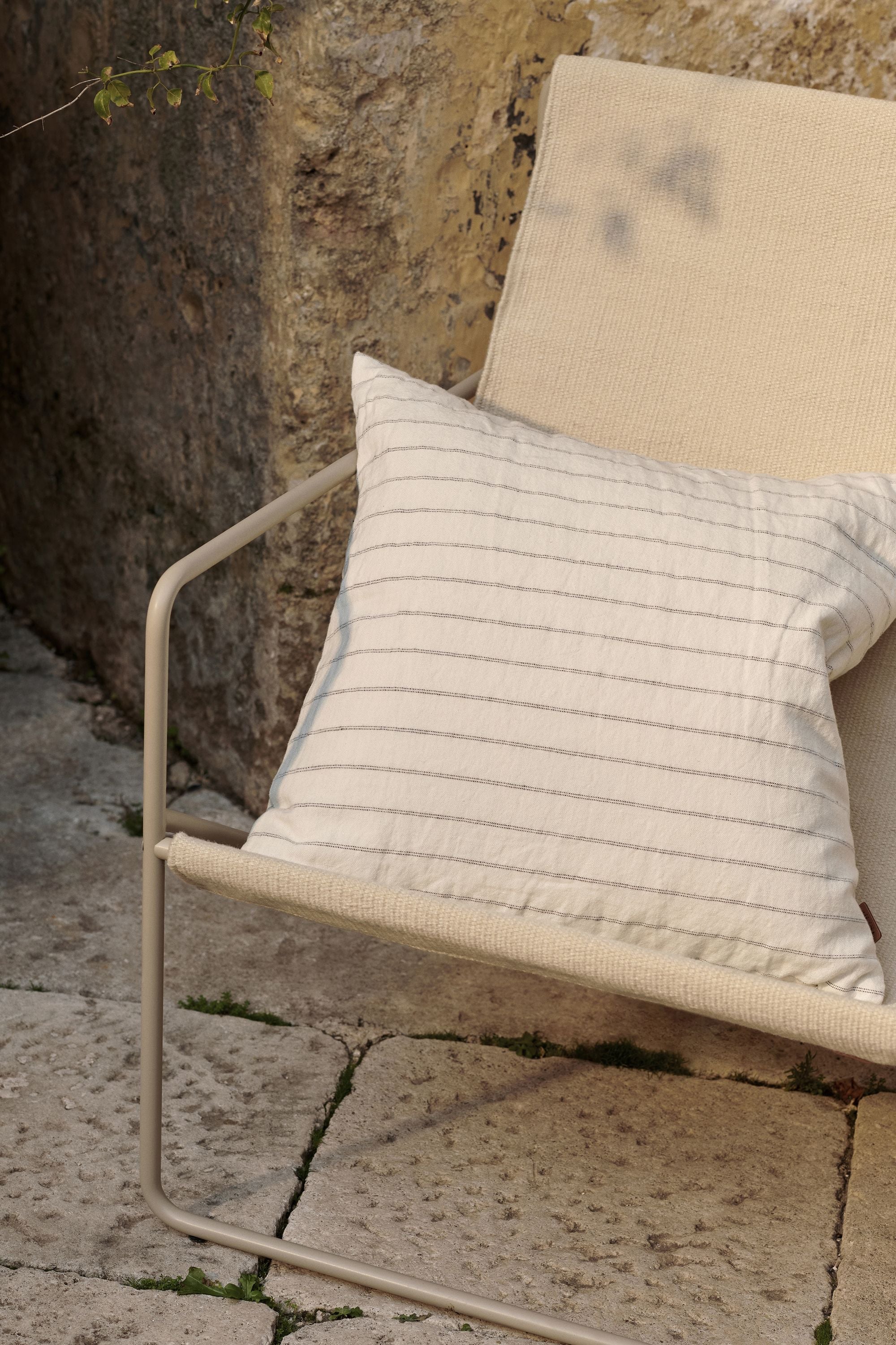 Ferm Living Grand Cushion, Off White/Chocolate